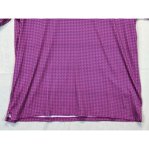 MAELREG Men’s Performance Polo Pink Navy Geometric Golf Shirt XL - Picture 12 of 16